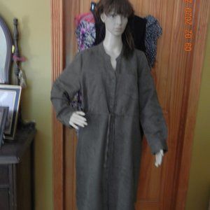 NWOT Casual Work Shirt Dress Faux Suede sz 16W (wd51)